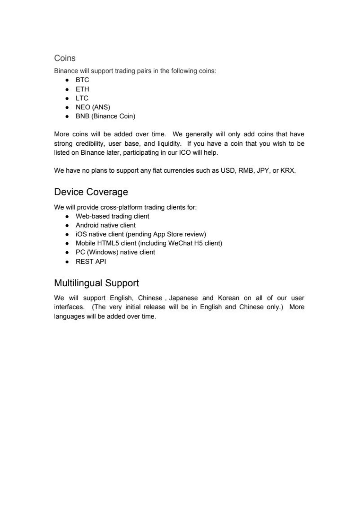 Binance pitch deck slide 5 of 17