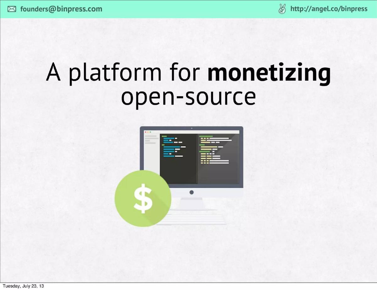 Binpress pitch deck slide 2 of 14