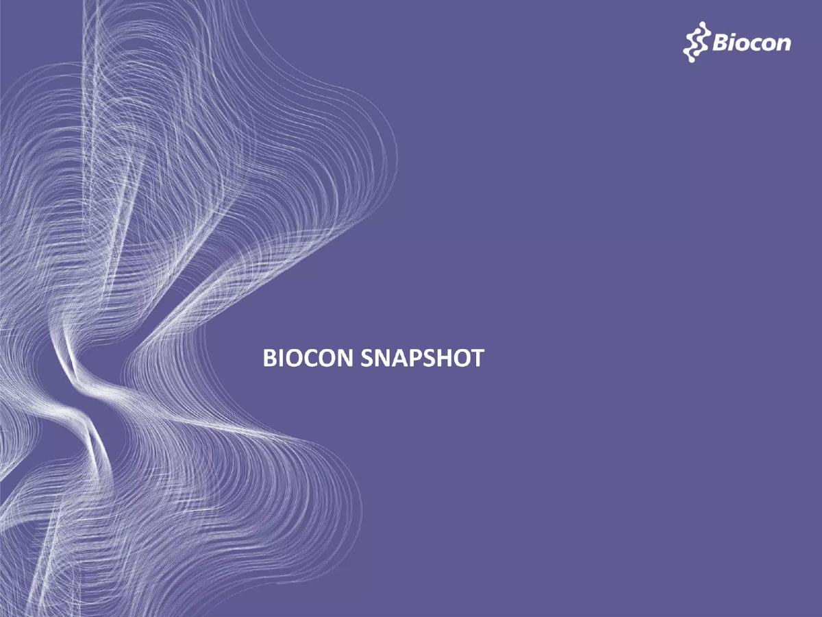Biocon pitch deck slide 4 of 27