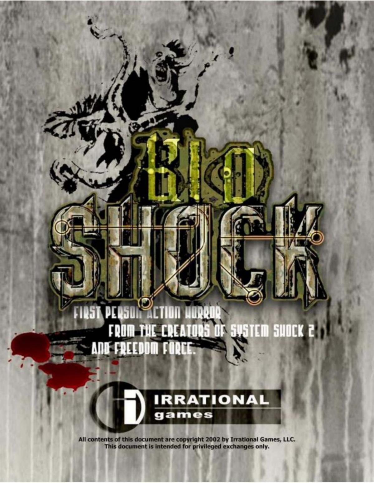 Bioshock (Irrational Games) pitch deck slide 1 of 10