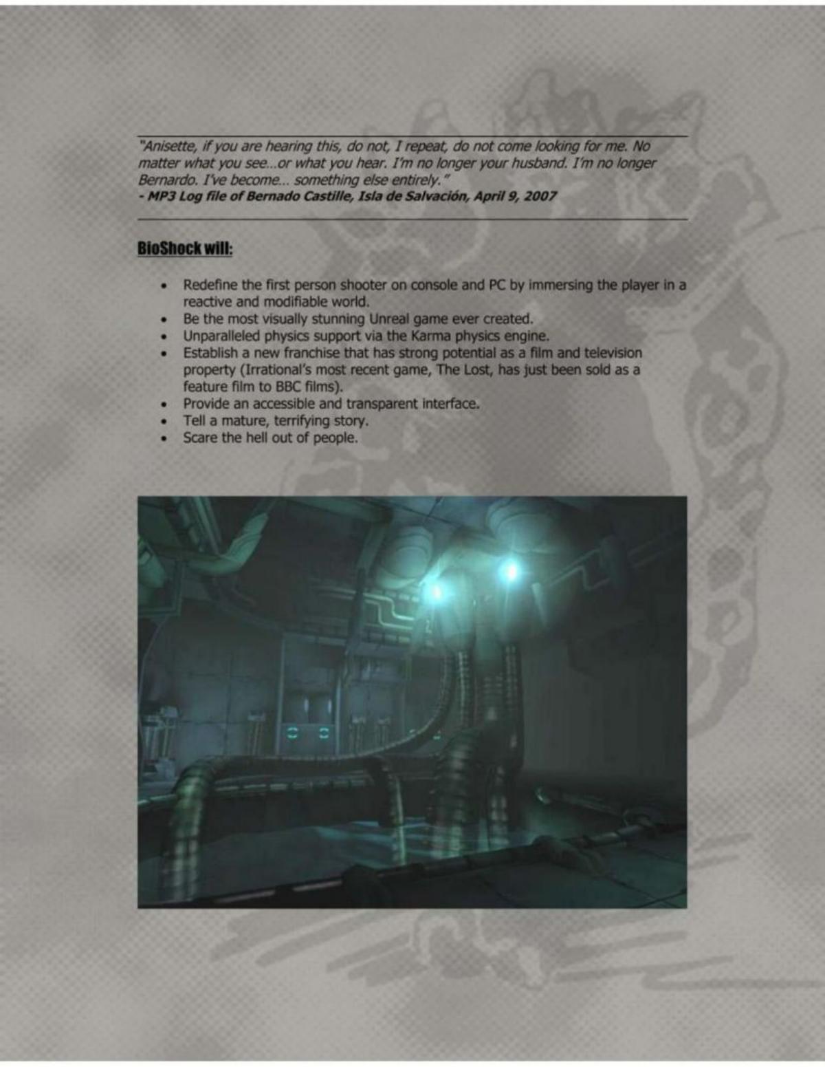 Bioshock (Irrational Games) pitch deck slide 5 of 10