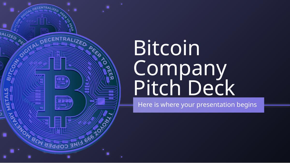 Bitcoin Company (Slidesgo template) pitch deck slide 1 of 51