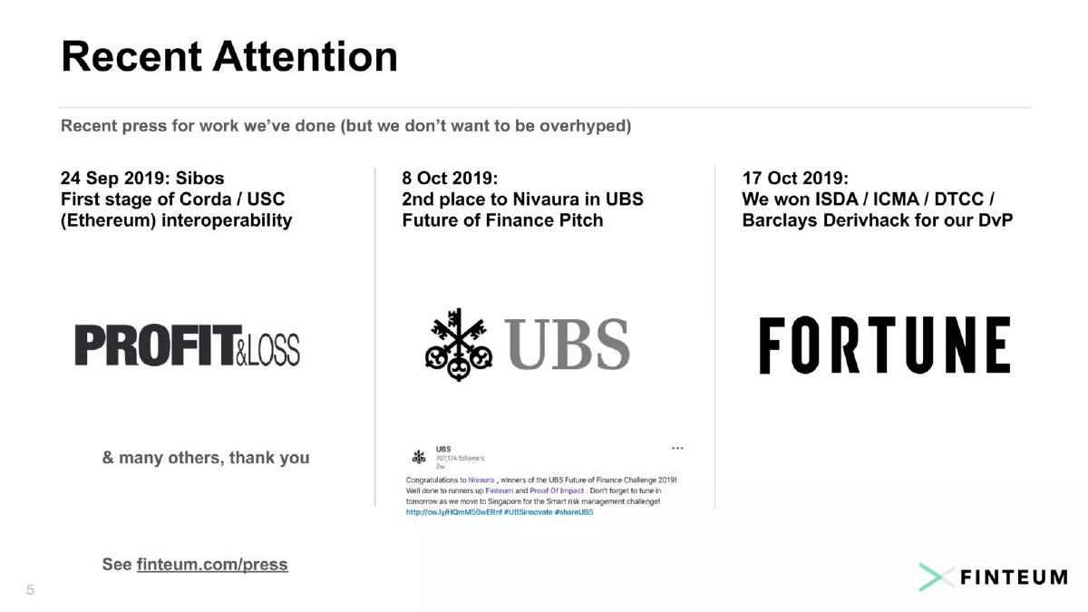 Finteum pitch deck slide 5 of 13