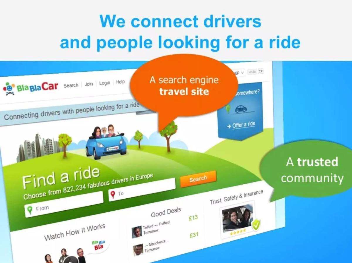 BlaBlaCar pitch deck slide 2 of 10