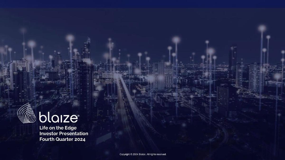 Blaize pitch deck slide 1 of 28