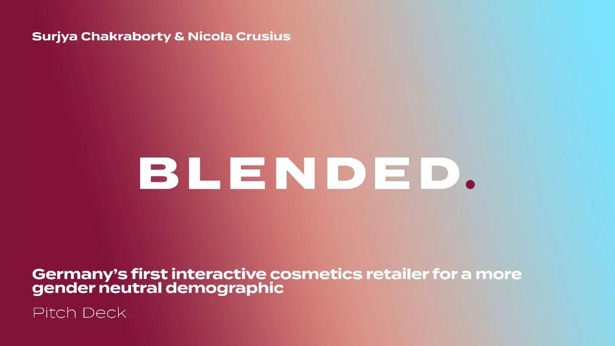 BLENDED. pitch deck slide 1 of 18