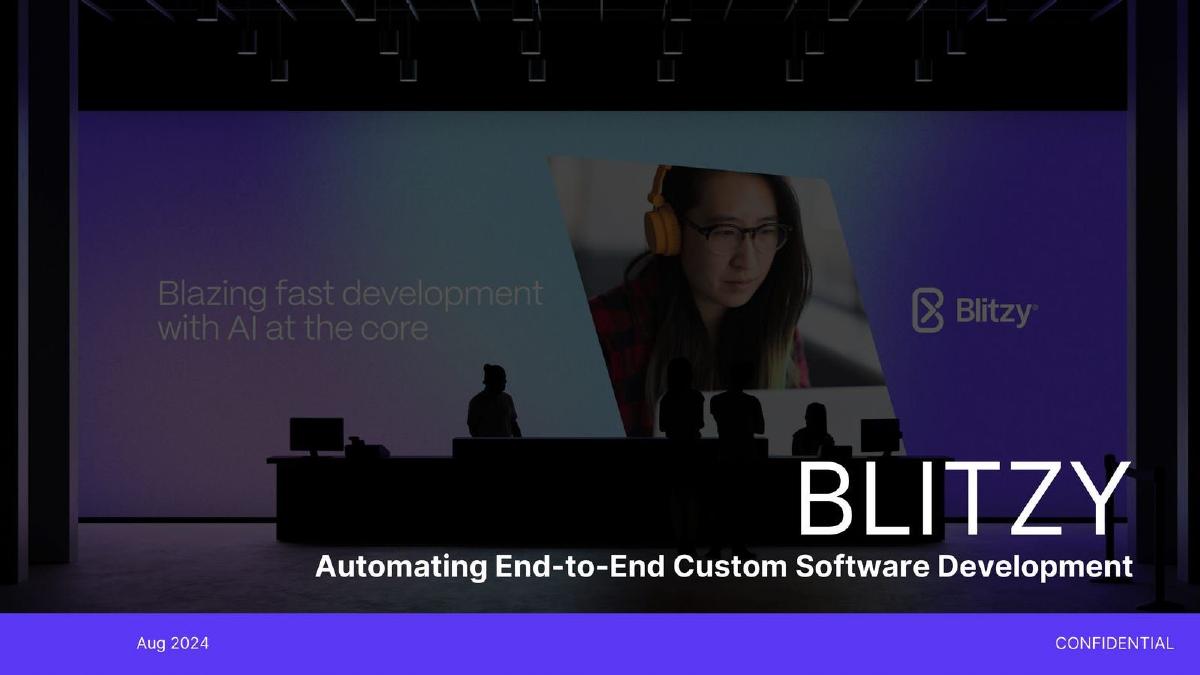 Blitzy pitch deck slide 1 of 10
