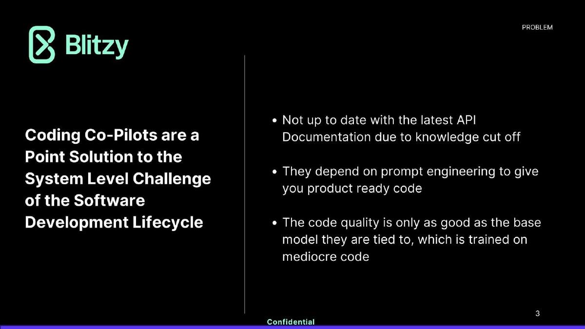 Blitzy pitch deck slide 3 of 10