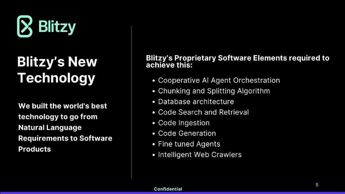 Blitzy pitch deck slide 5 of 10