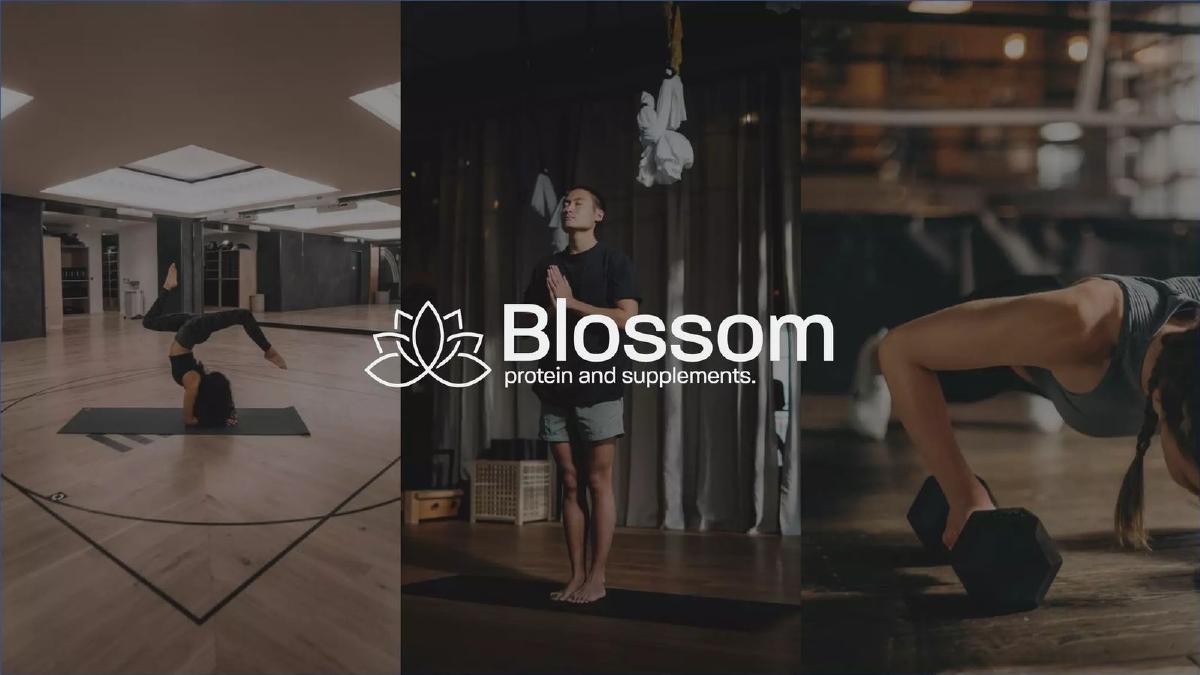 Blossom Protein pitch deck slide 1 of 14