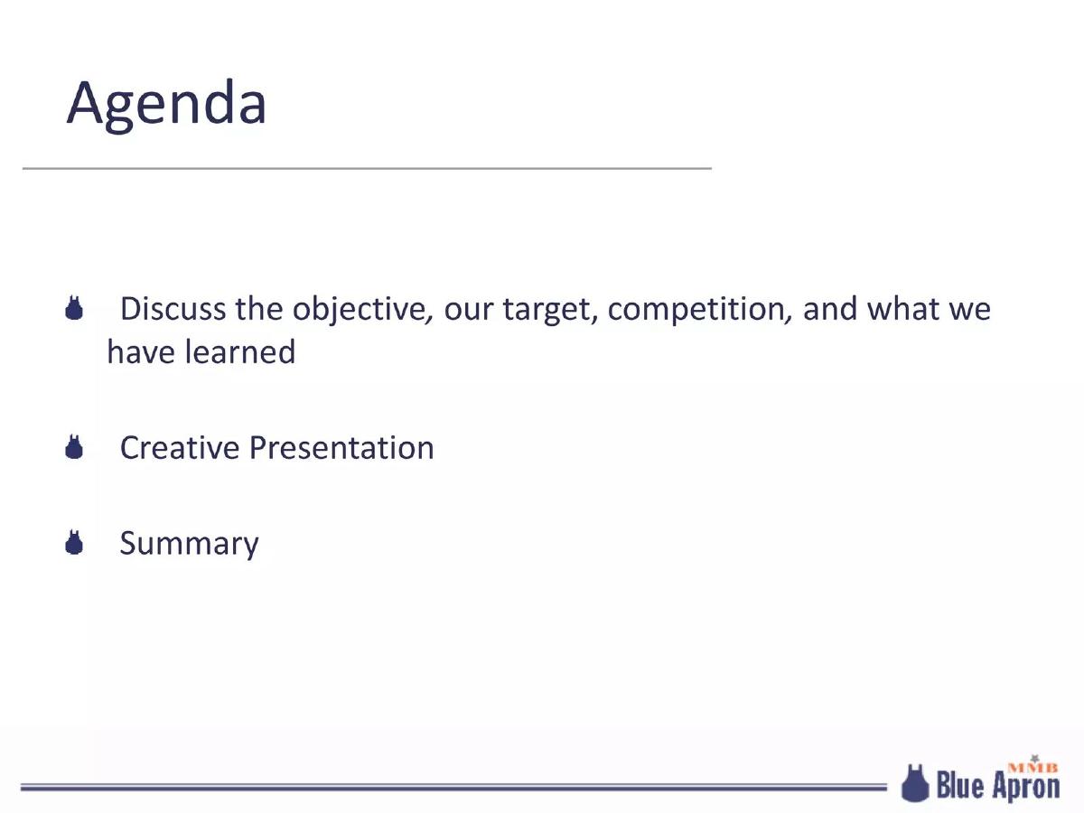 Blue Apron pitch deck slide 2 of 62