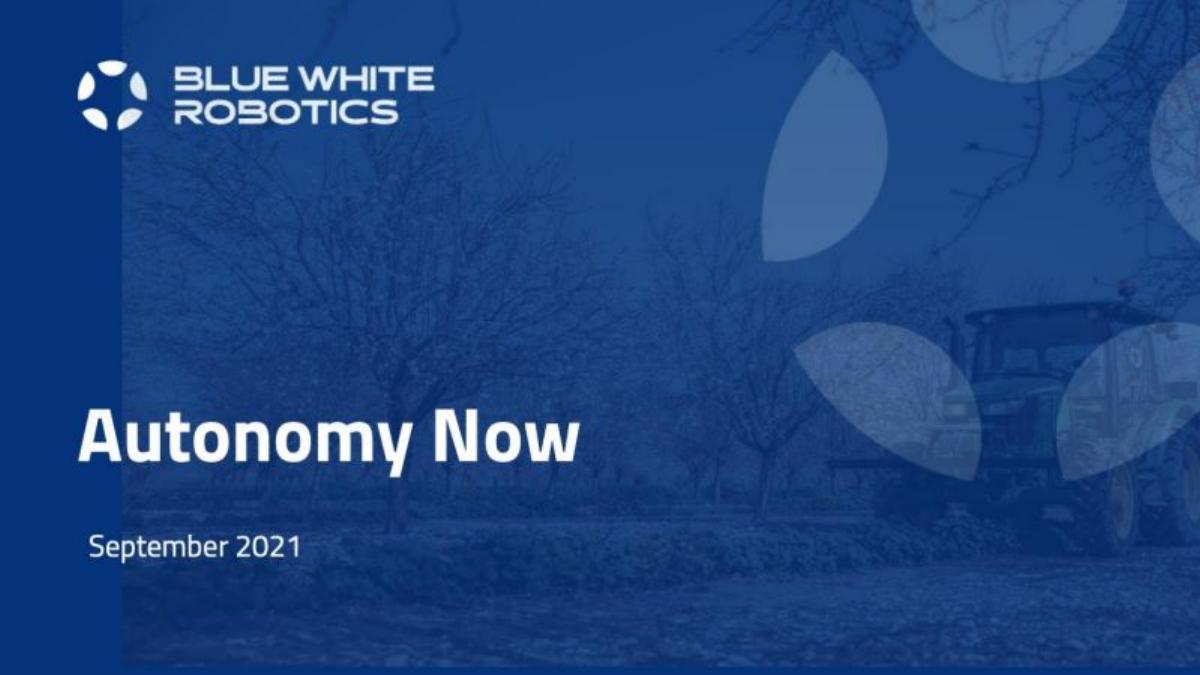 Blue White Robotics pitch deck slide 1 of 11