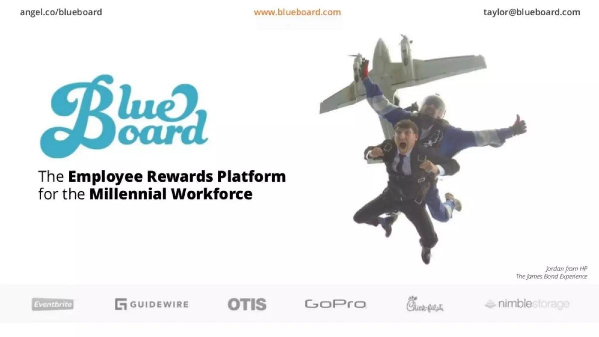 Blueboard pitch deck slide 1 of 11