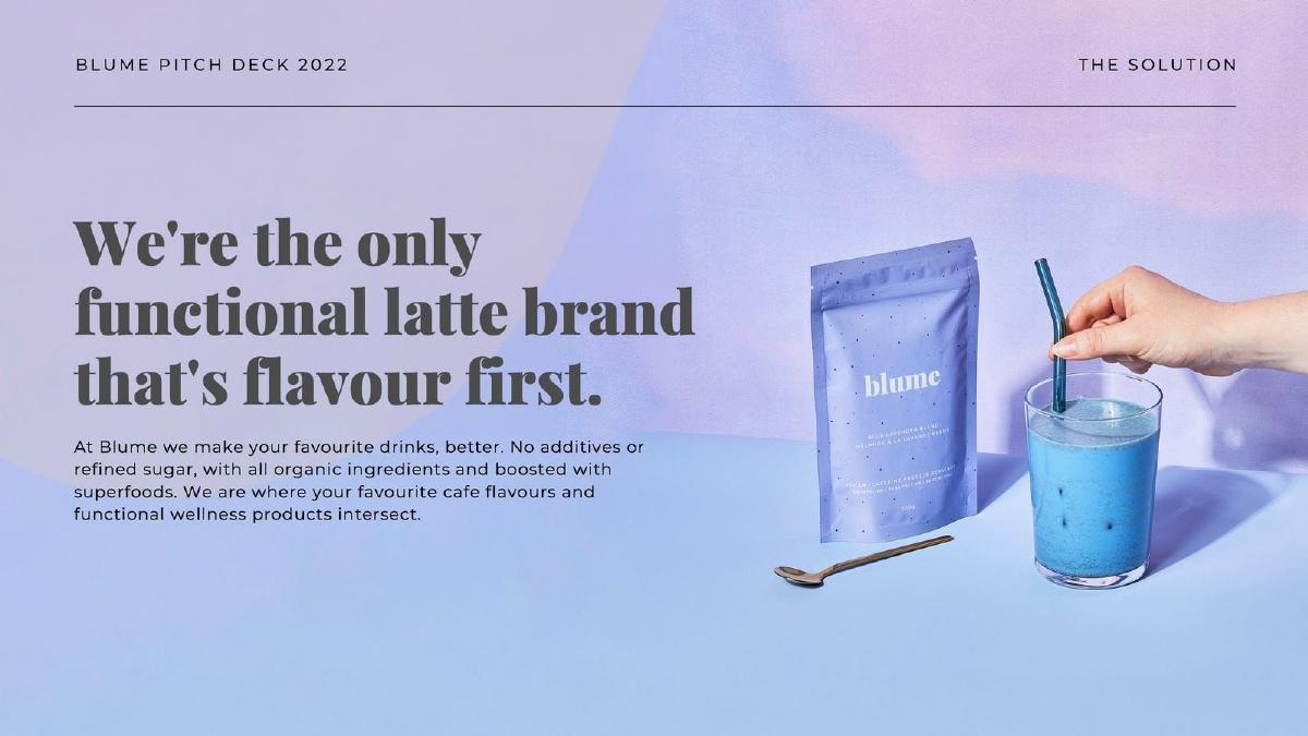 Blume pitch deck slide 3 of 13