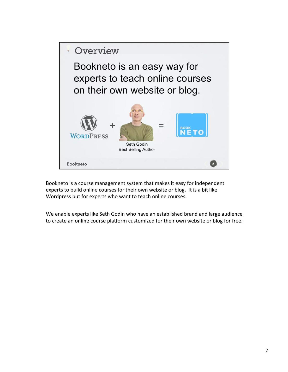 Bookneto pitch deck slide 2 of 2