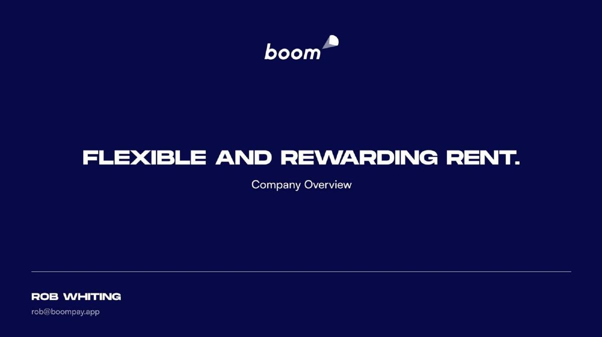 Boom pitch deck slide 1 of 14