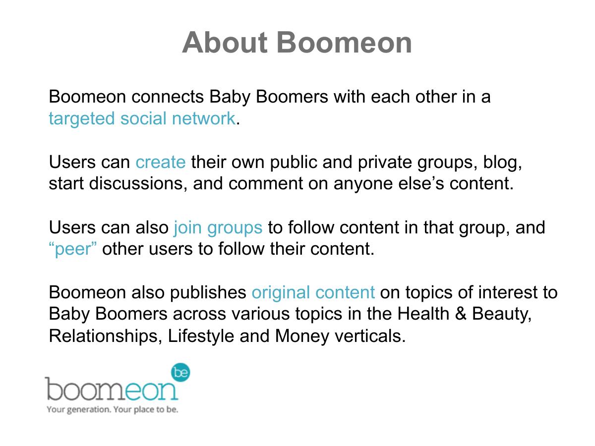 Boomeon pitch deck slide 2 of 16