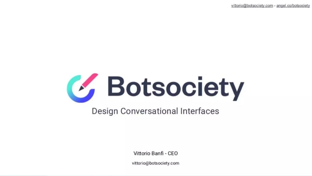 Botsociety pitch deck slide 1 of 11