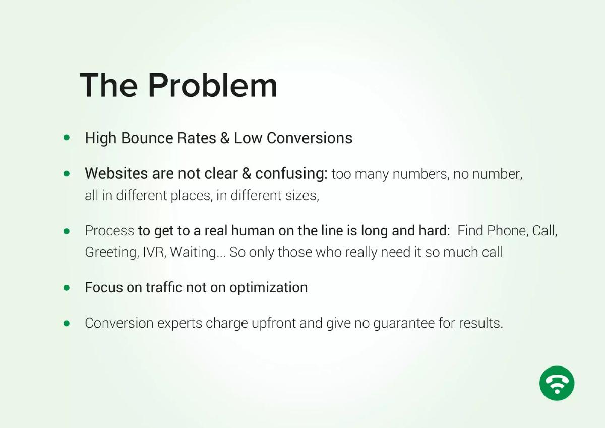 Bouncehelp pitch deck slide 2 of 8