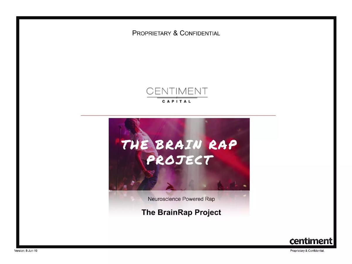 Brain Rap Artist (Centiment) pitch deck slide 1 of 19