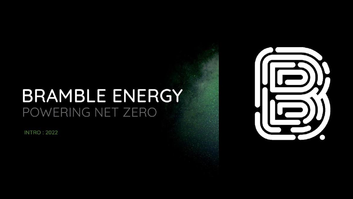 Bramble Energy pitch deck slide 1 of 12