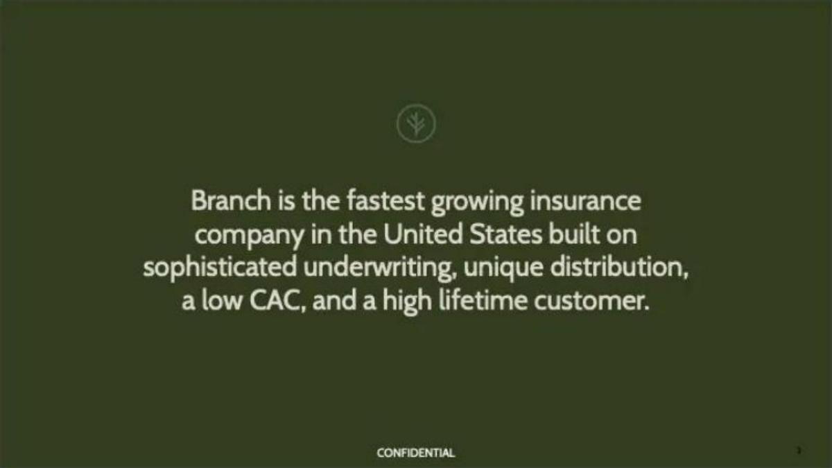 Branch pitch deck slide 2 of 9