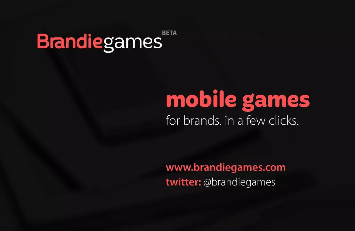 BrandieGames pitch deck slide 1 of 9