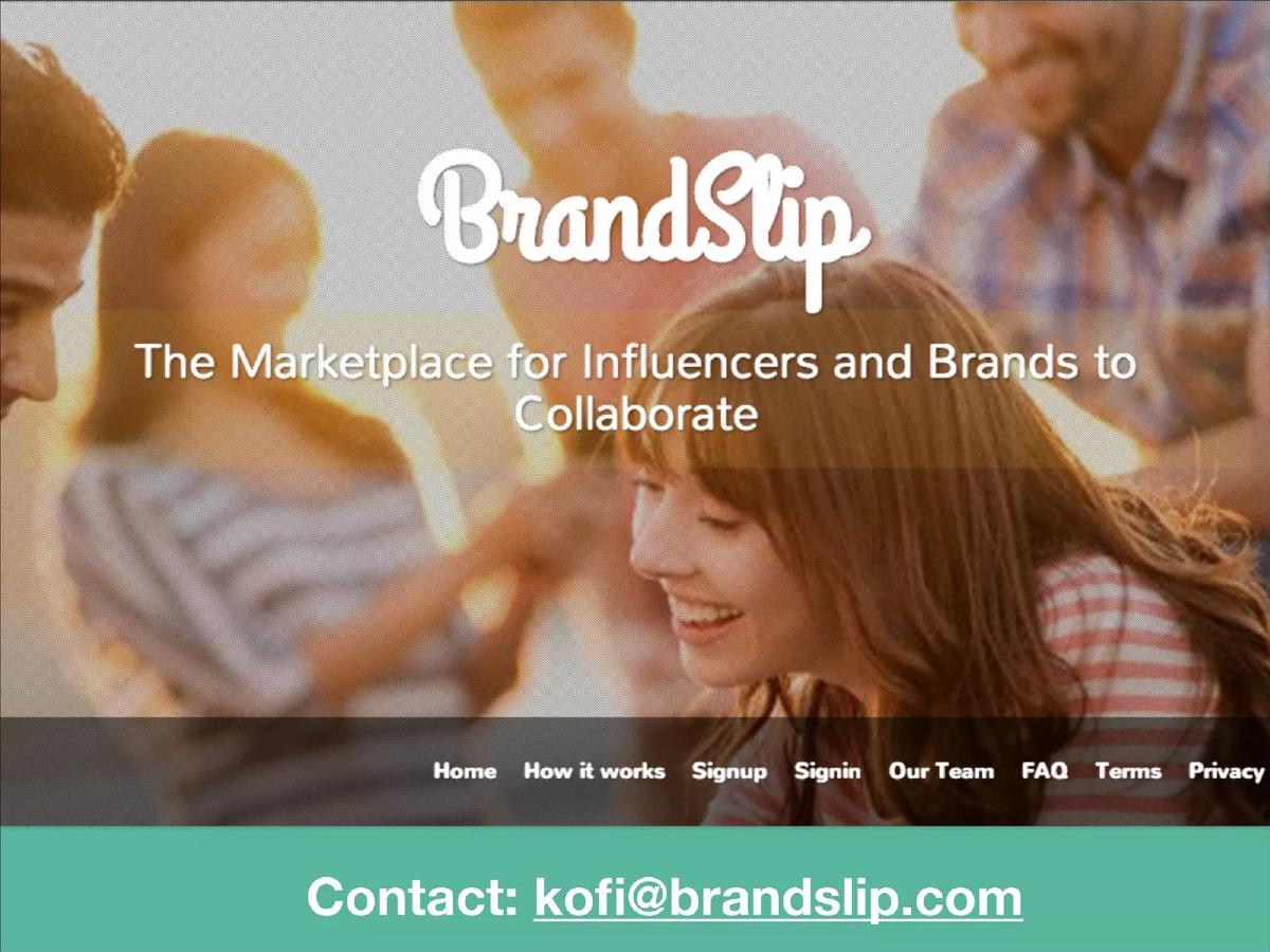 BrandSlip pitch deck slide 1 of 11