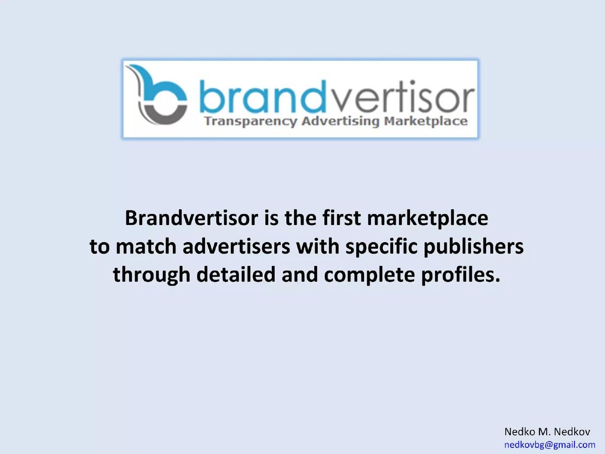 Brandvertisor pitch deck slide 1 of 16