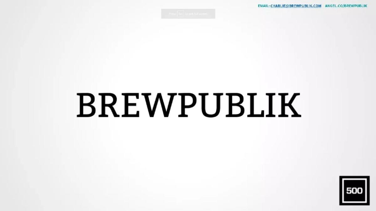 Brewpublik pitch deck slide 1 of 9