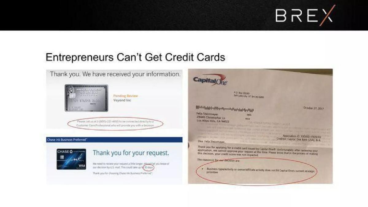 Brex pitch deck slide 3 of 19