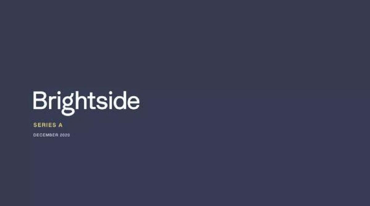 Brightside pitch deck slide 1 of 8