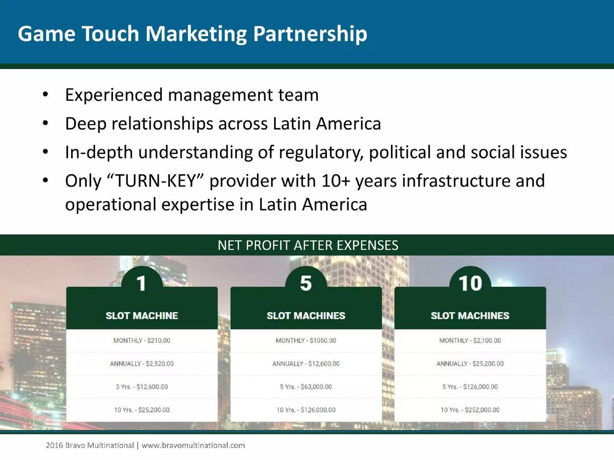 Bravo Multinational, Inc. pitch deck slide 4 of 11