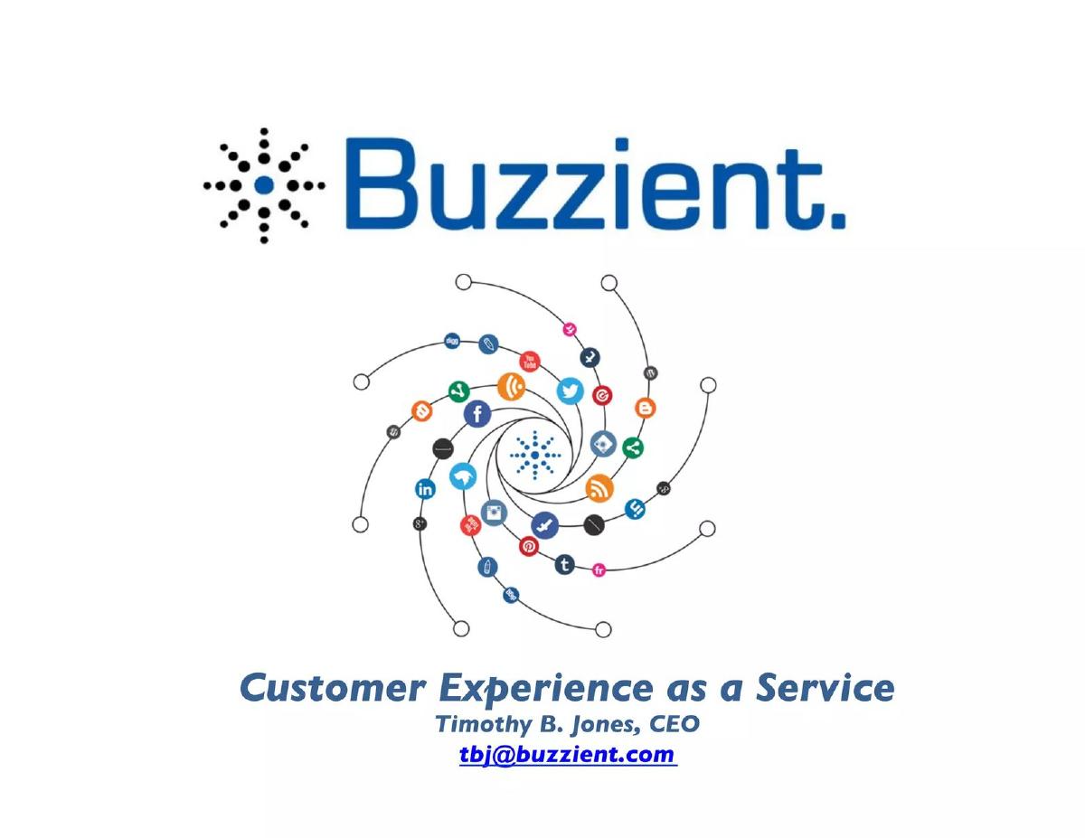 Buzzient pitch deck slide 1 of 14