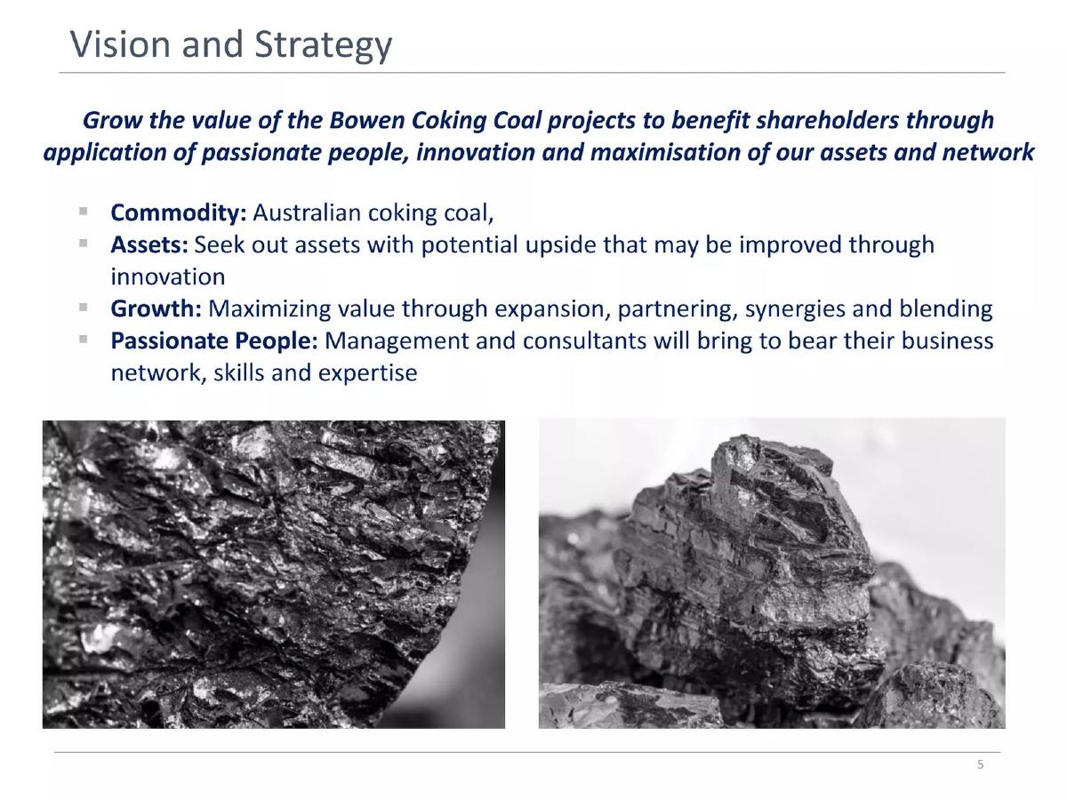 Cabral Resources Limited (rebranding to Bowen Coking Coal) pitch deck slide 5 of 14