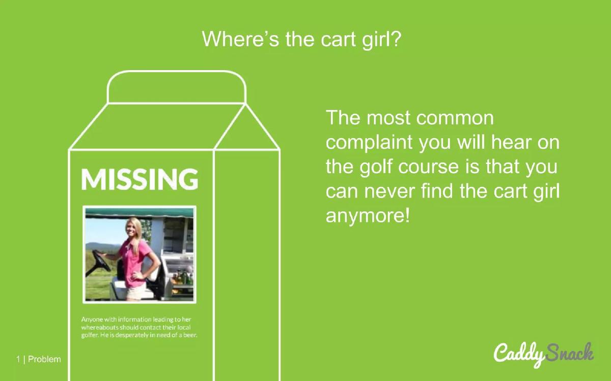 CaddySnack pitch deck slide 2 of 24