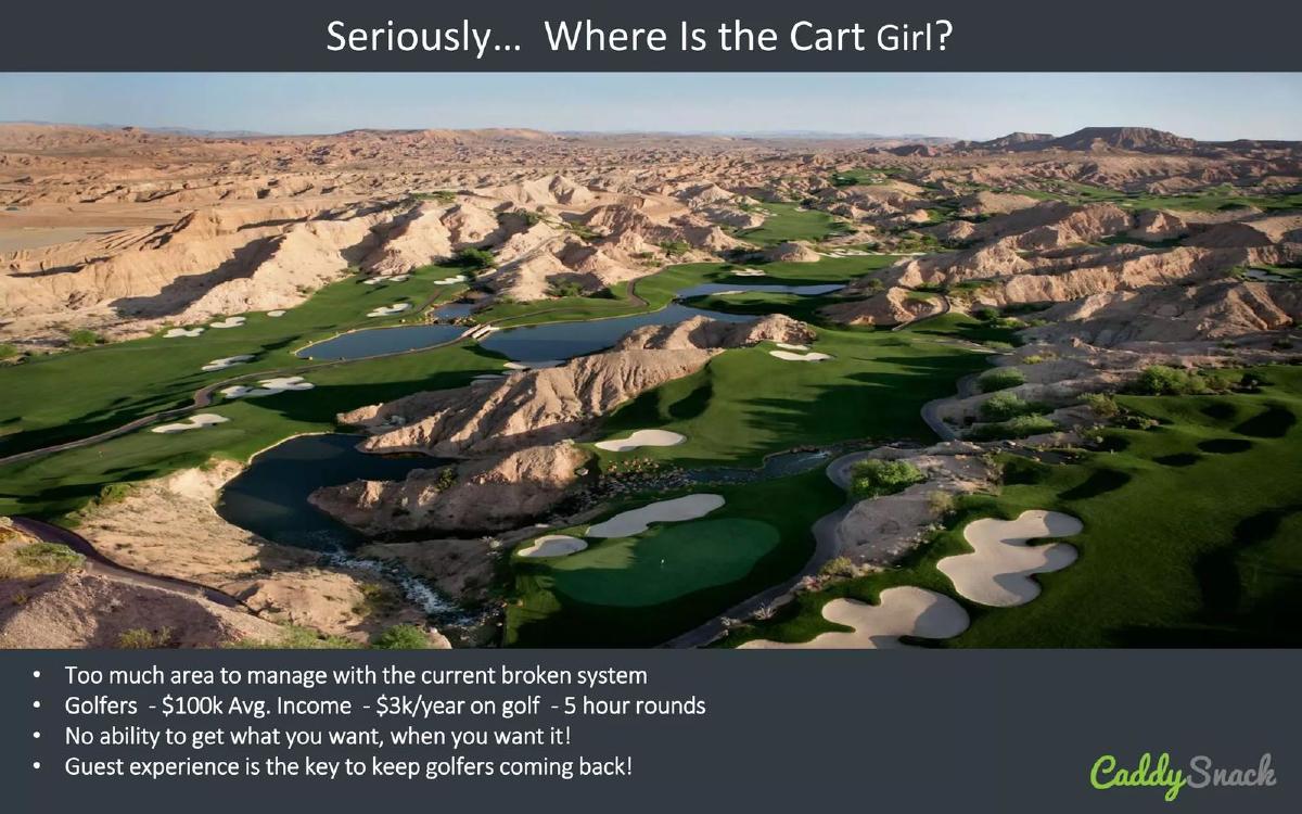 CaddySnack pitch deck slide 3 of 24