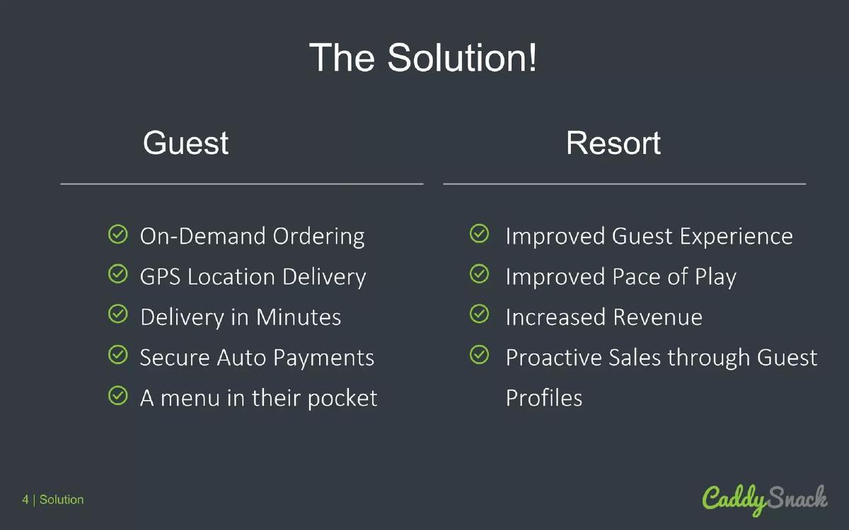 CaddySnack pitch deck slide 5 of 24