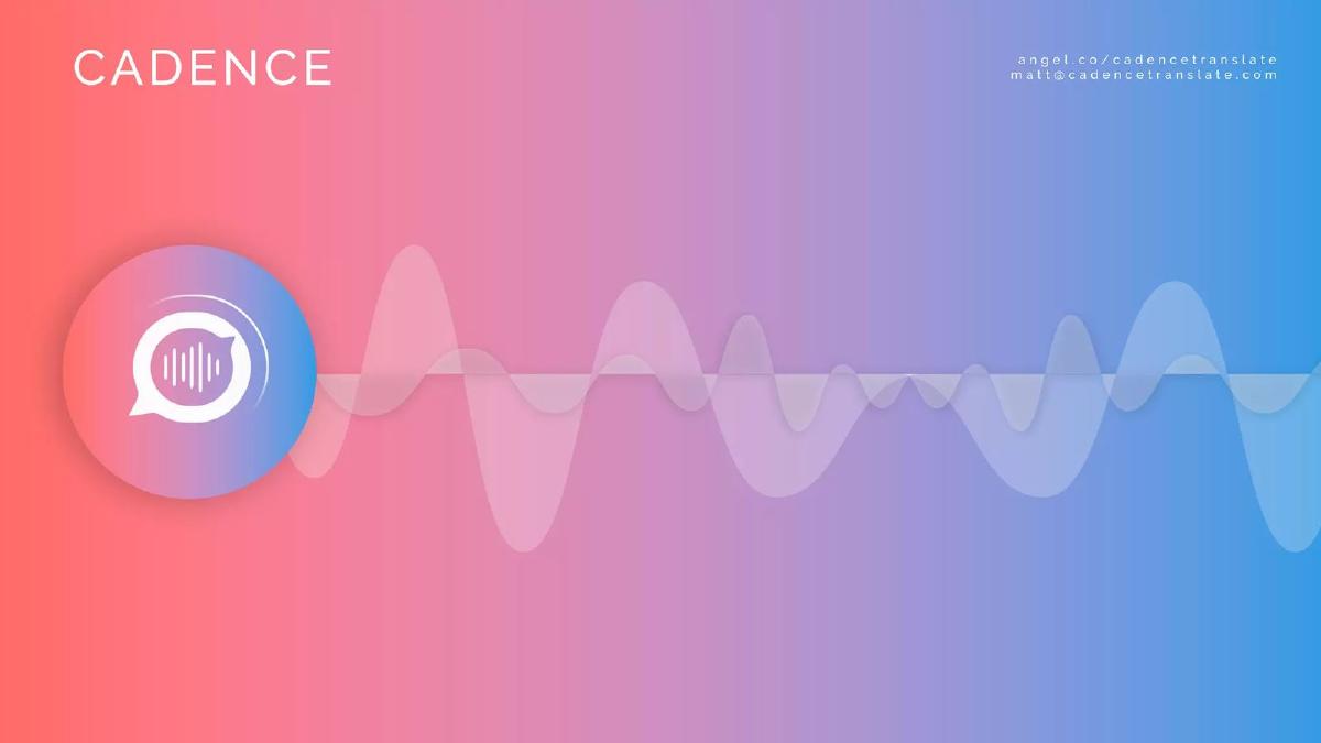 Cadence pitch deck slide 1 of 10