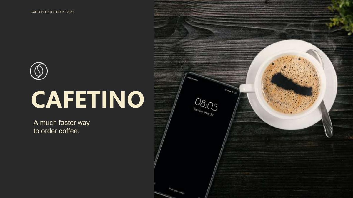 Cafetino pitch deck slide 1 of 12
