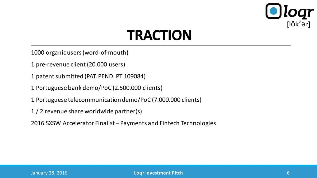 Loqr pitch deck slide 6 of 16