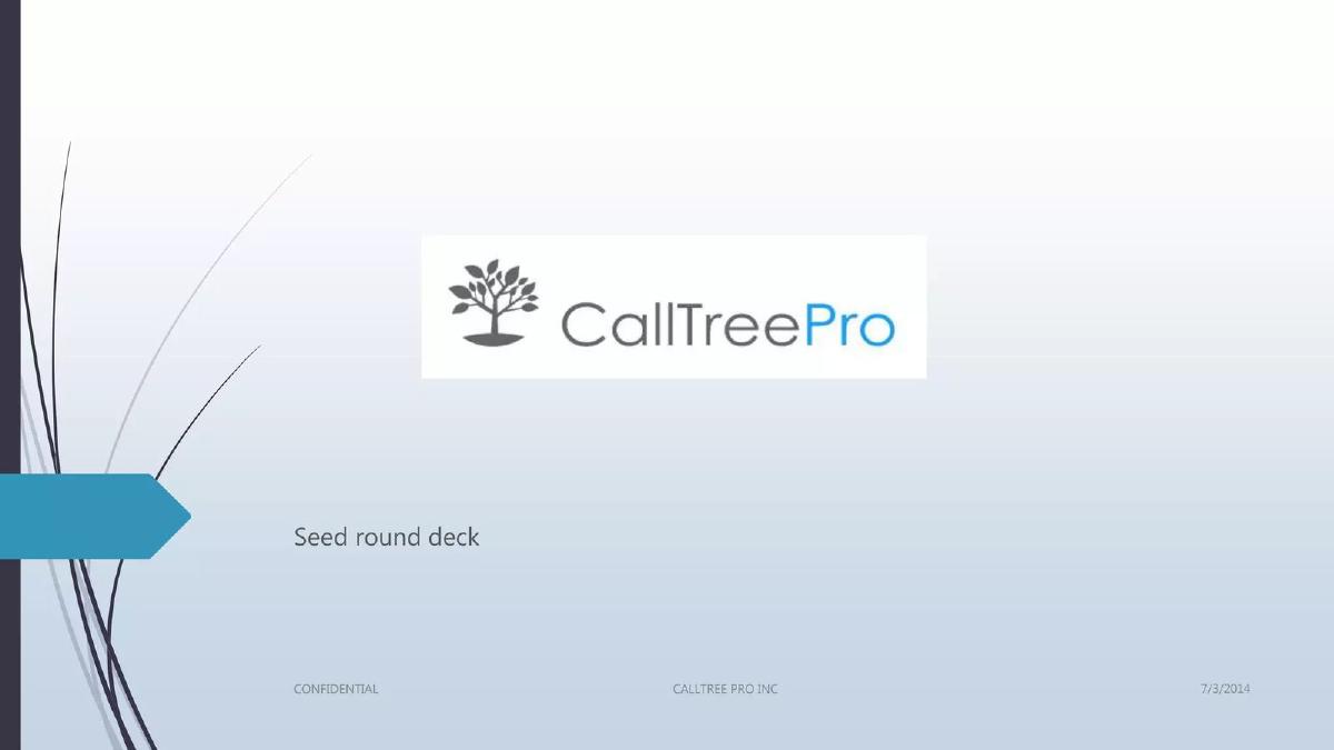 CallTree Pro Inc pitch deck slide 1 of 18