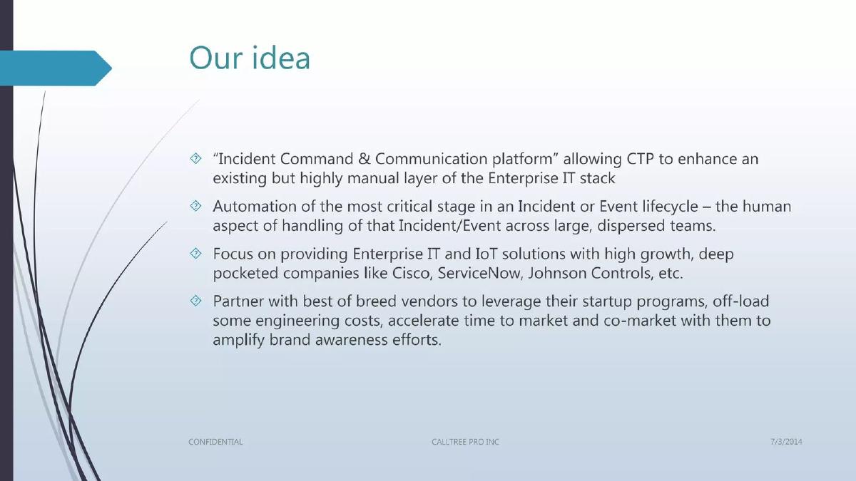 CallTree Pro Inc pitch deck slide 2 of 18
