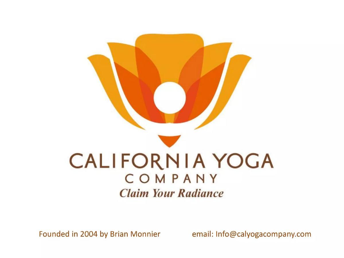 California Yoga Company (Calyoga) pitch deck slide 1 of 13