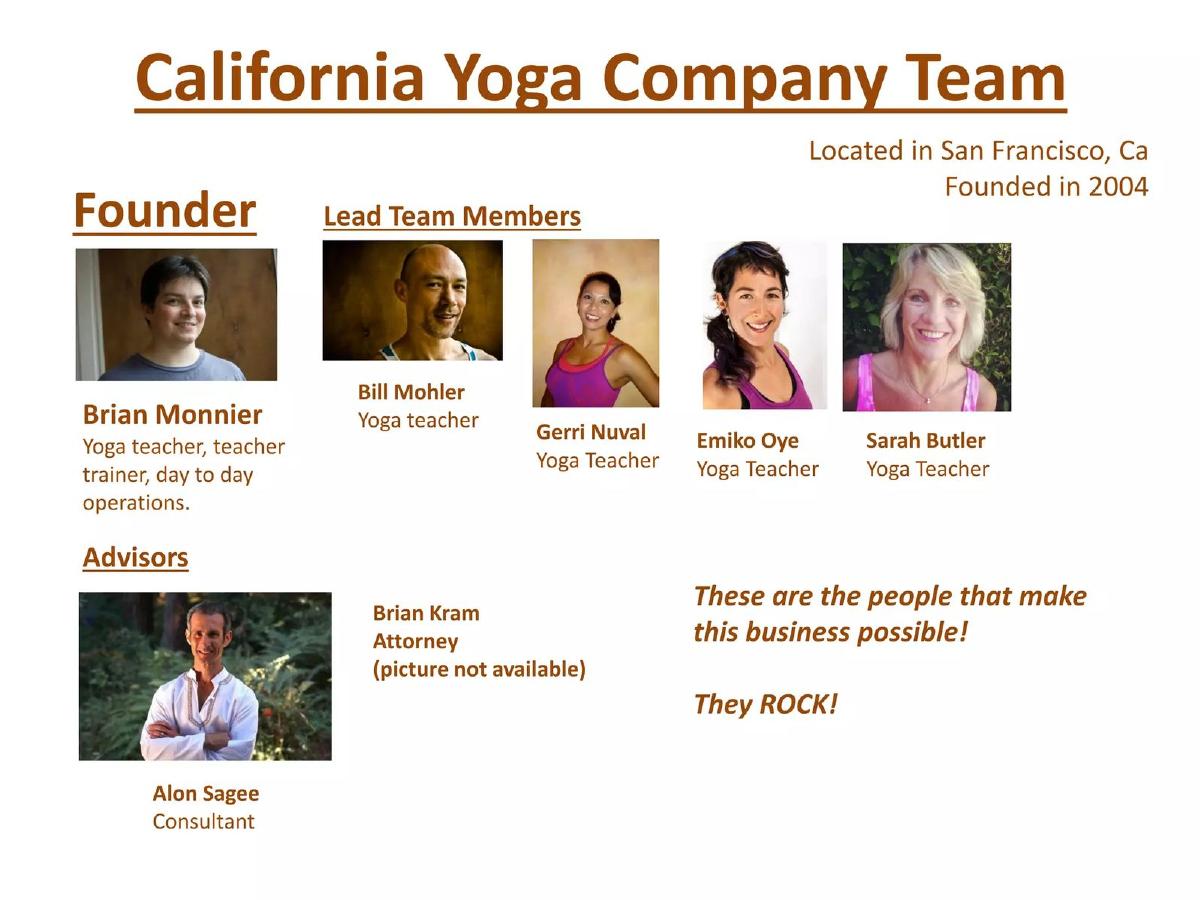 California Yoga Company (Calyoga) pitch deck slide 3 of 13
