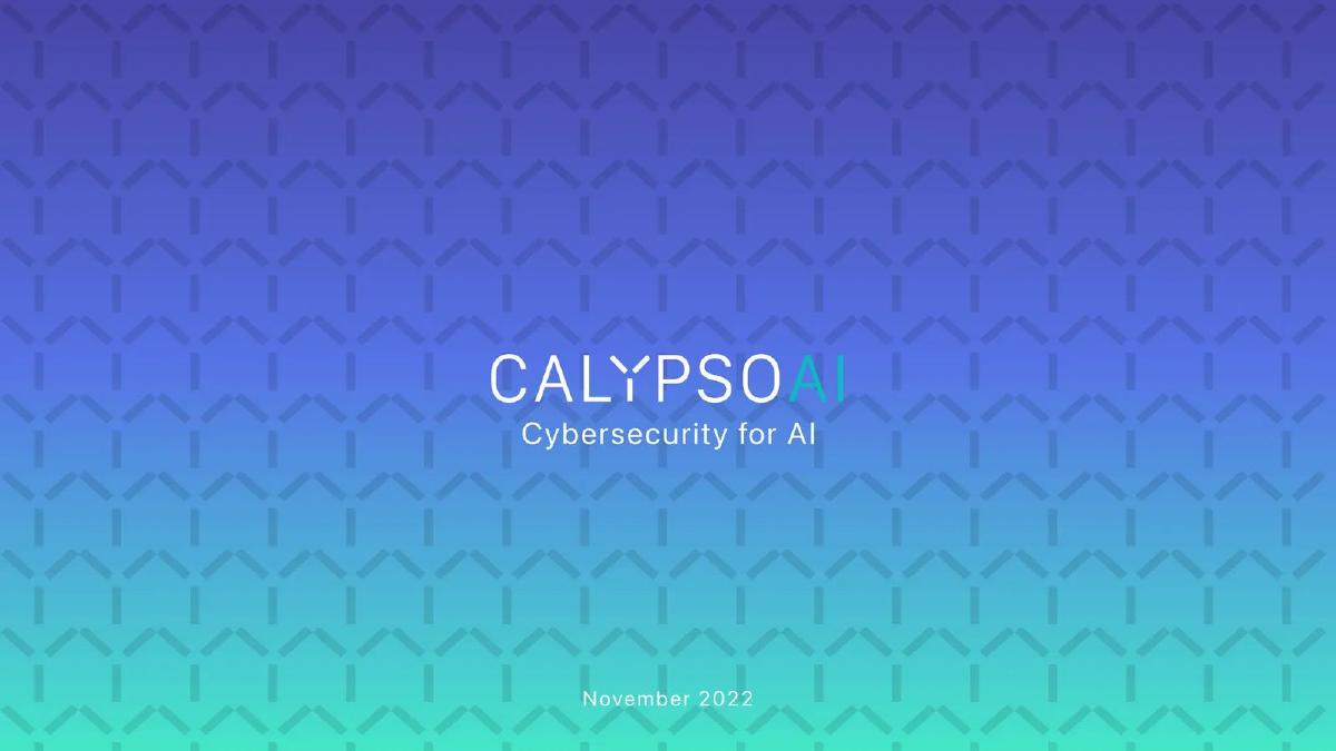 CalypsoAI pitch deck slide 1 of 14