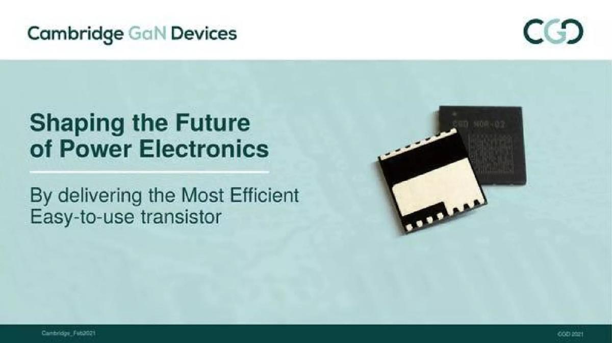 Cambridge GaN Devices pitch deck slide 1 of 11
