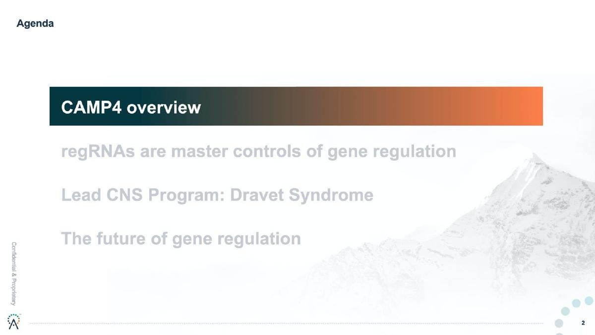 CAMP4 Therapeutics pitch deck slide 2 of 18