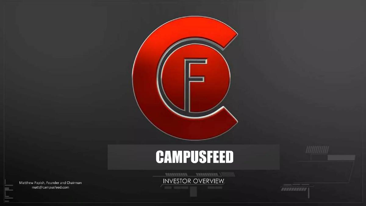 CampusFeed pitch deck slide 1 of 12