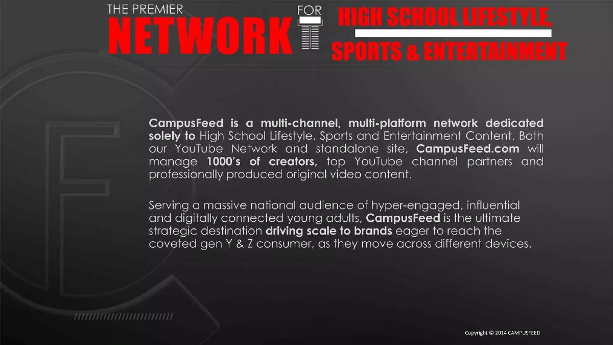CampusFeed pitch deck slide 2 of 12